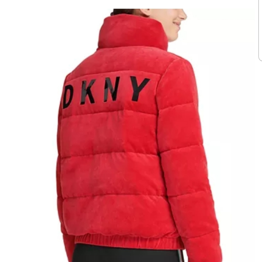 DKNY Velour Red Jacket/Coat SZ(L)